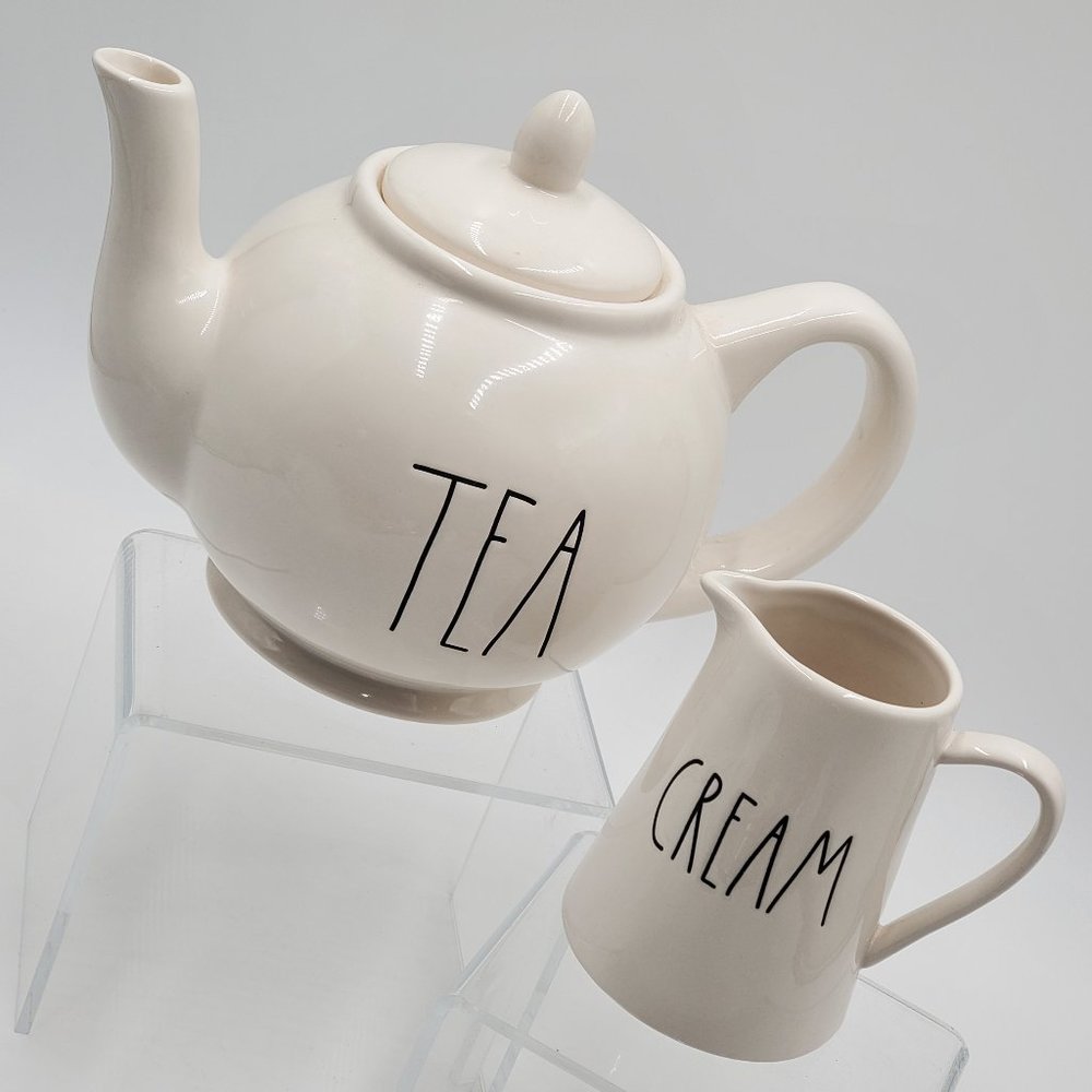 Rae Dunn TEA Pot & CREAM Pitcher - NWOT - Picture 16 of 16